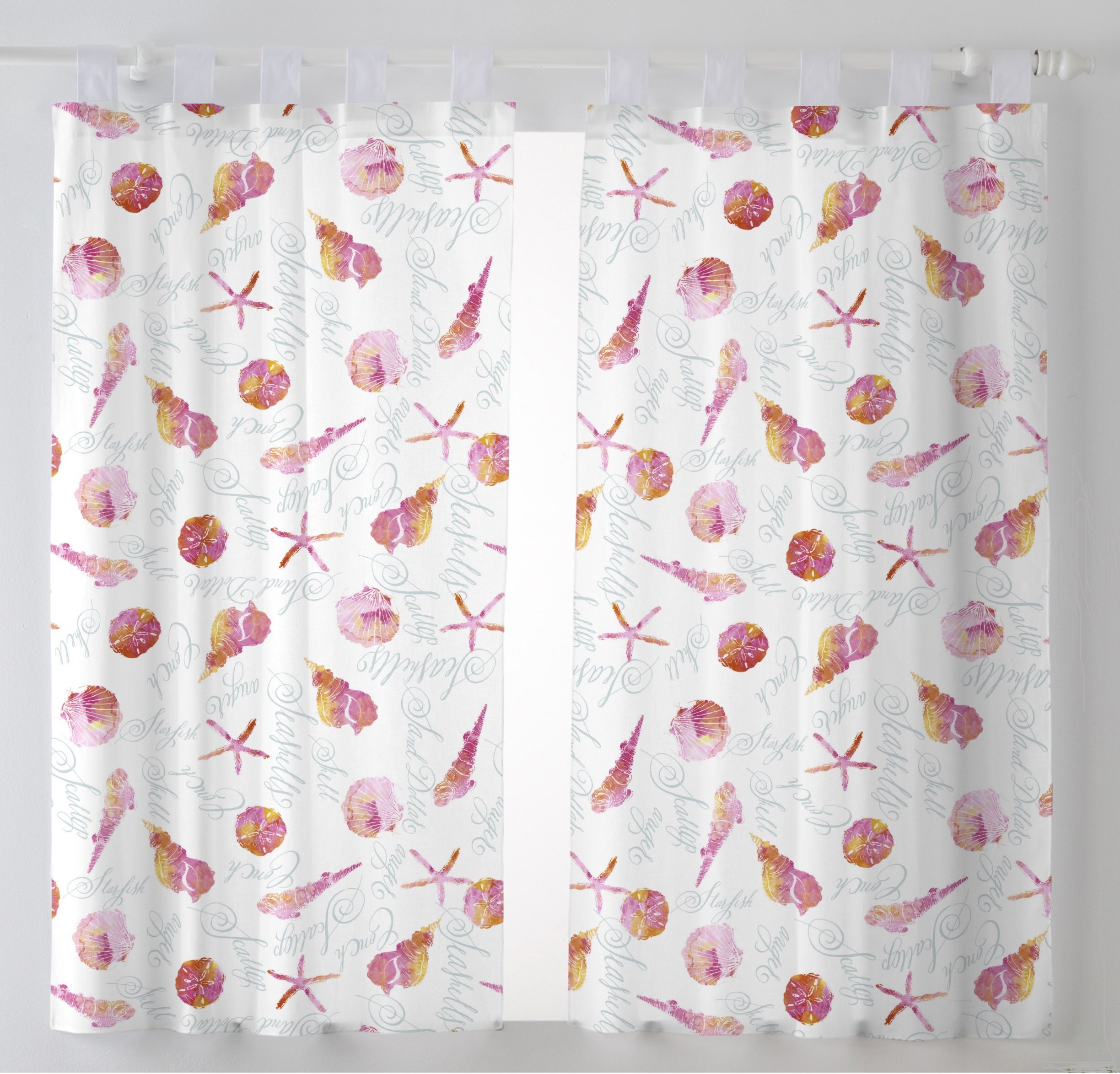 Martina Home Conches Pack of Curtains Voile for Kitchen, Fabric, Fuchsia, 29 x 2 x 38 cm, Pack of 2