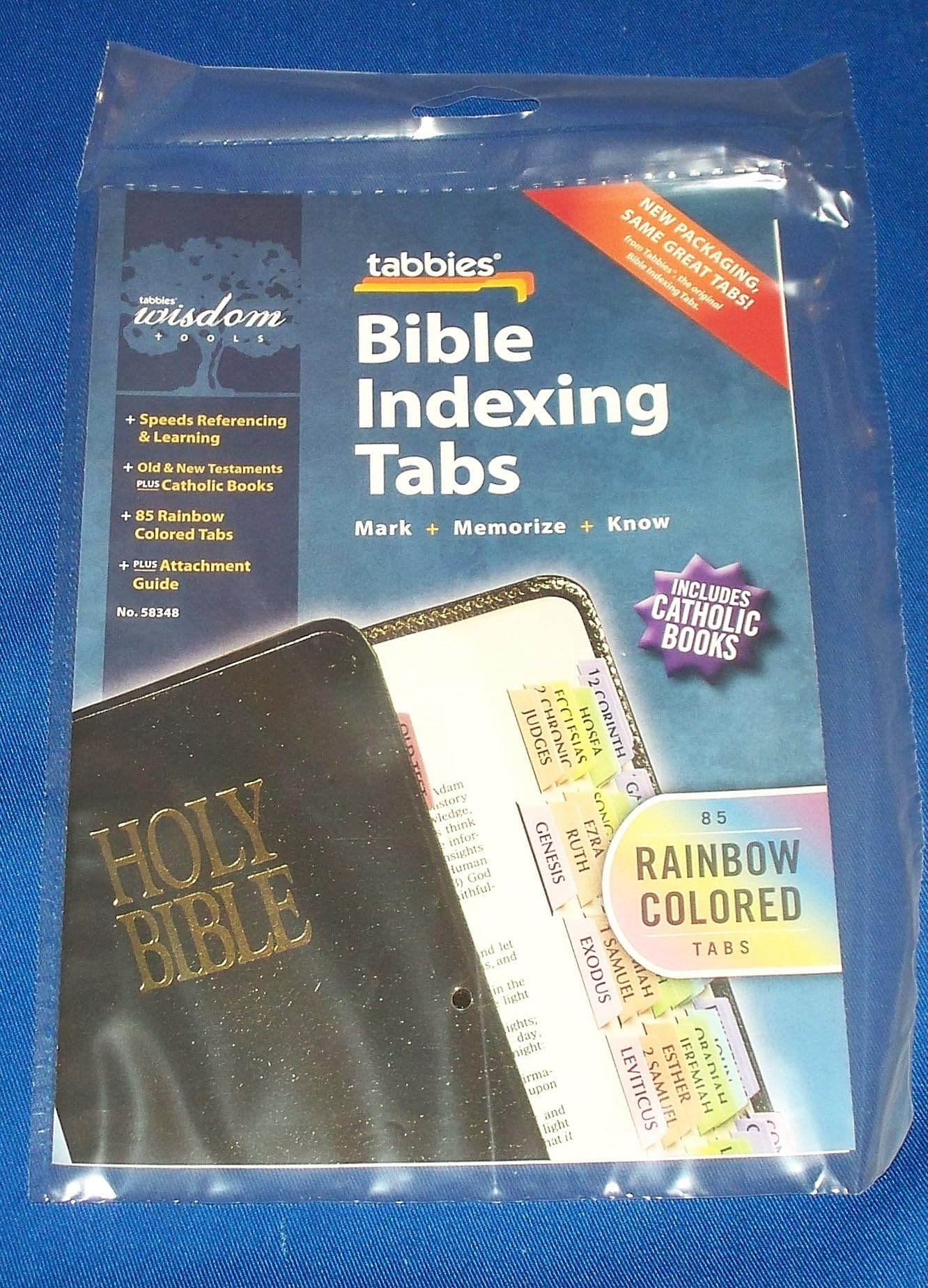 Bible Indexing Tabs - 85 Rainbow Bible Tabs for Old and New Testament including Catholic Books