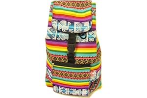Peru Outdoor Picnic Colorful Wool Backpack Bag (Rainbow Motifs)