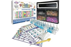Rainbow Loom® Bracelet Craft Kit Features Carrying Case, 8 Bracelet Instructions, Bracelet Display Rack, 1800 Colorful Bands, Make Up to 72 Bracelets for Boys and Girls 7+