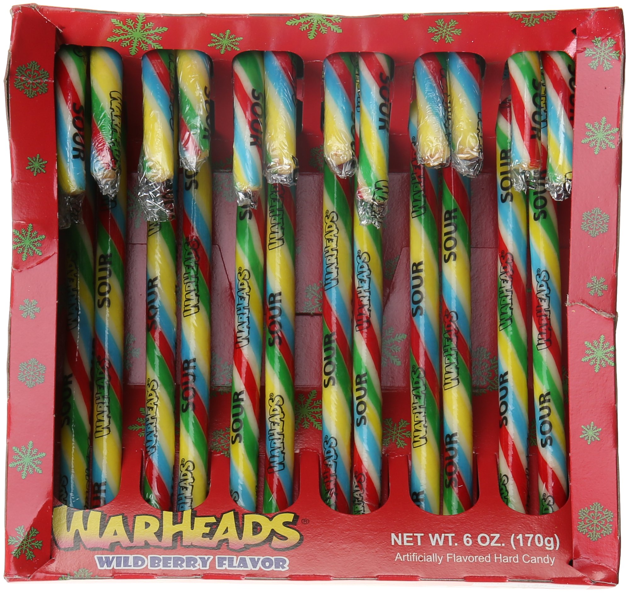 WarHeads Super Sour Candy Canes, (Pack of 3) Grocery