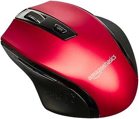 Amazon In Buy Amazonbasics Ergonomic Wireless Pc Mouse Dpi Adjustable Red Online At Low Prices In India Amazonbasics Reviews Ratings
