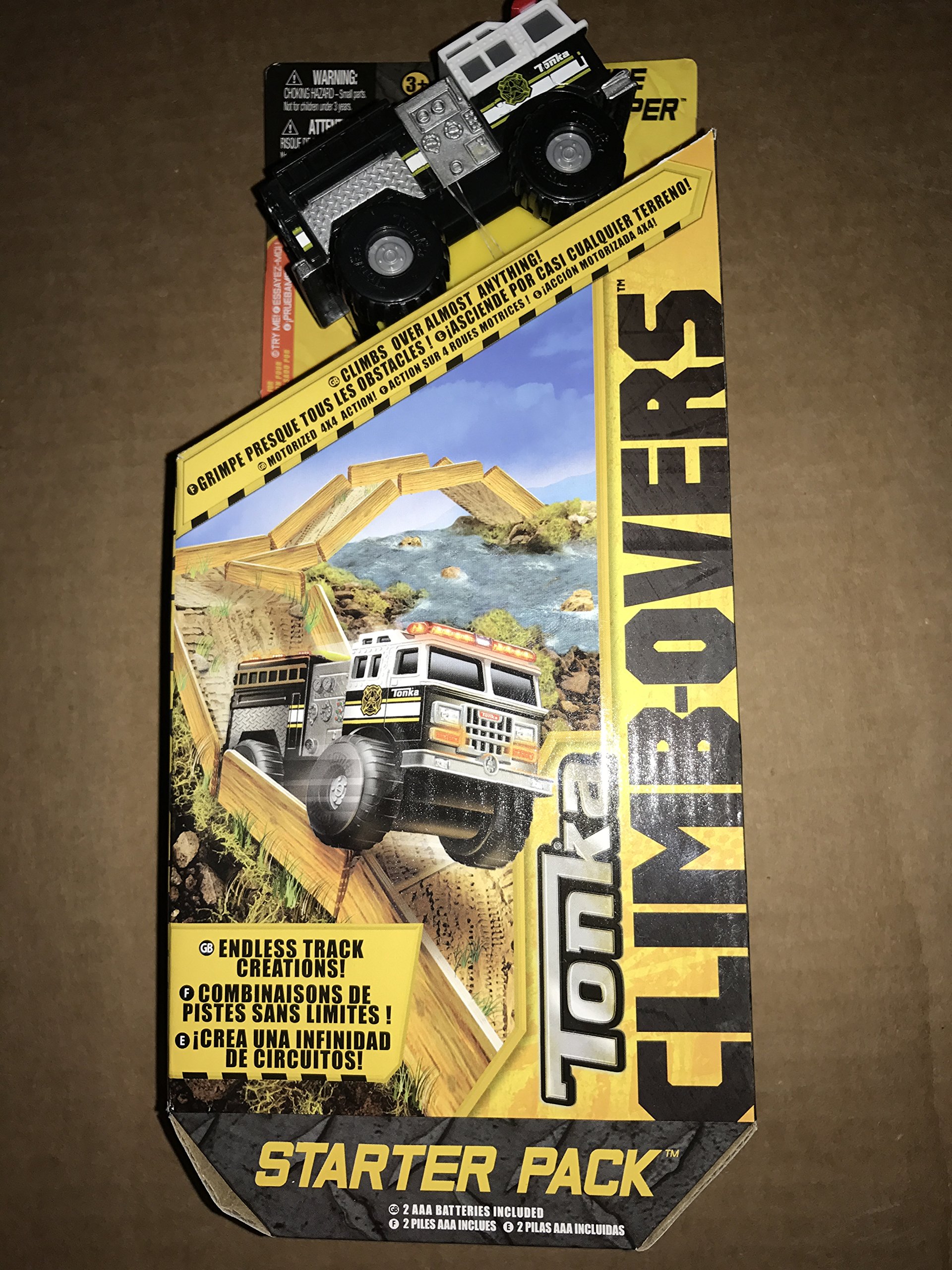 Tonka CLIMB-OVER STATER SET Climbovers Black Fire Stomper Truck Toy with Tracks