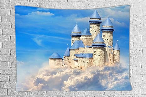 Amazon Com Joocar Castle In The Sky Tapestry Ancient Old Castle Mysterious Medieval Wall Hanging Tapestries Art Decor For Living Room Bedroom 59 1 X 90 6 Home Kitchen