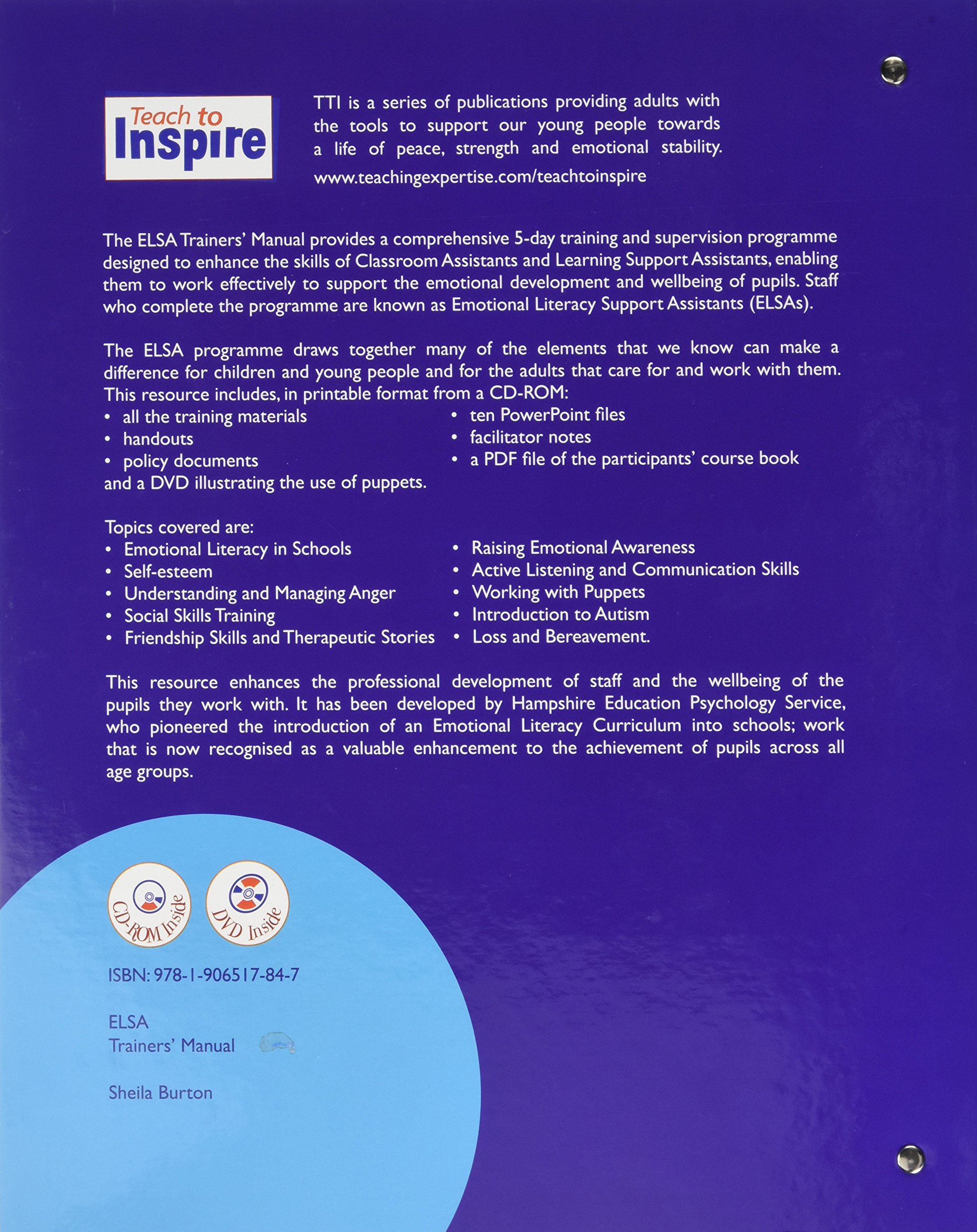 Elsa Trainers Manual Burton Sheila Amazon De Bucher