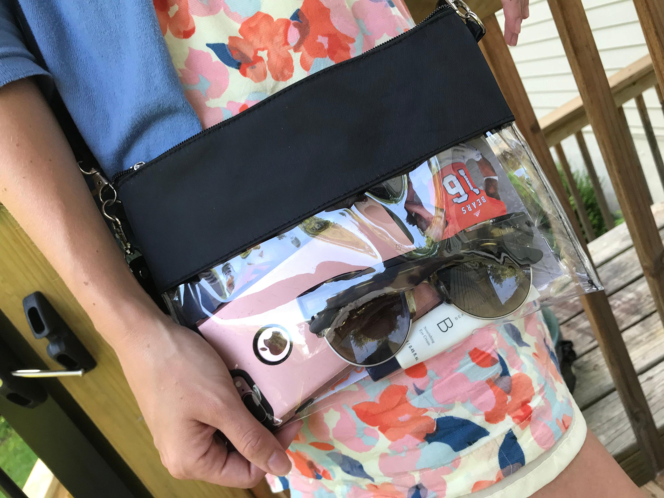 Clear Cross Body Purse Stadium bag NFL approved gameday bag monogrammable clutch tote