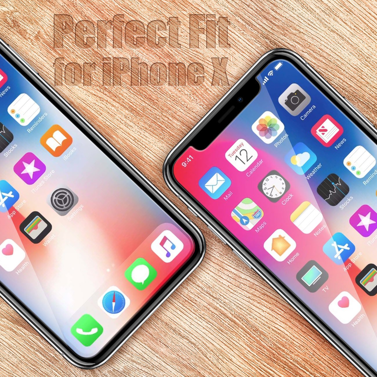 iPhone X Glass Screen Protector, eSamcore Tempered Glass Screen protector for Apple iPhone X 2017 [Case Friendly] [2-Pack]