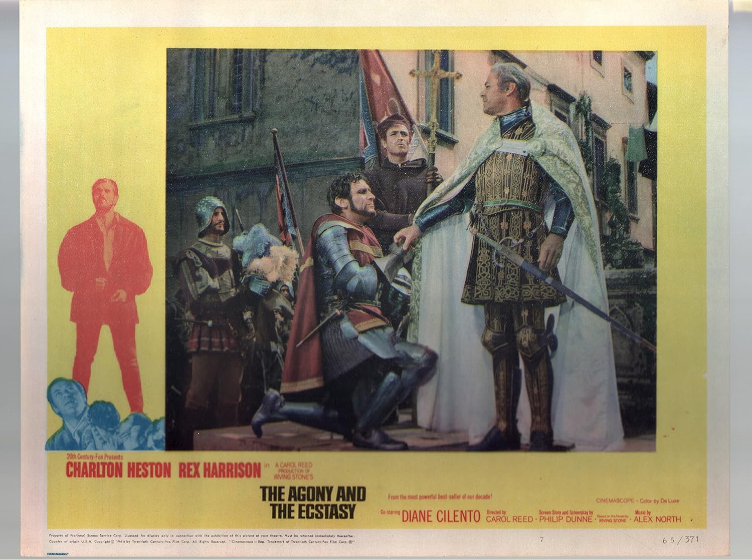 MOVIE POSTER: Agony And The Ecstasy-Rex Harrison-Charlton Heston-11x14-Color-Lobby Card-Drama