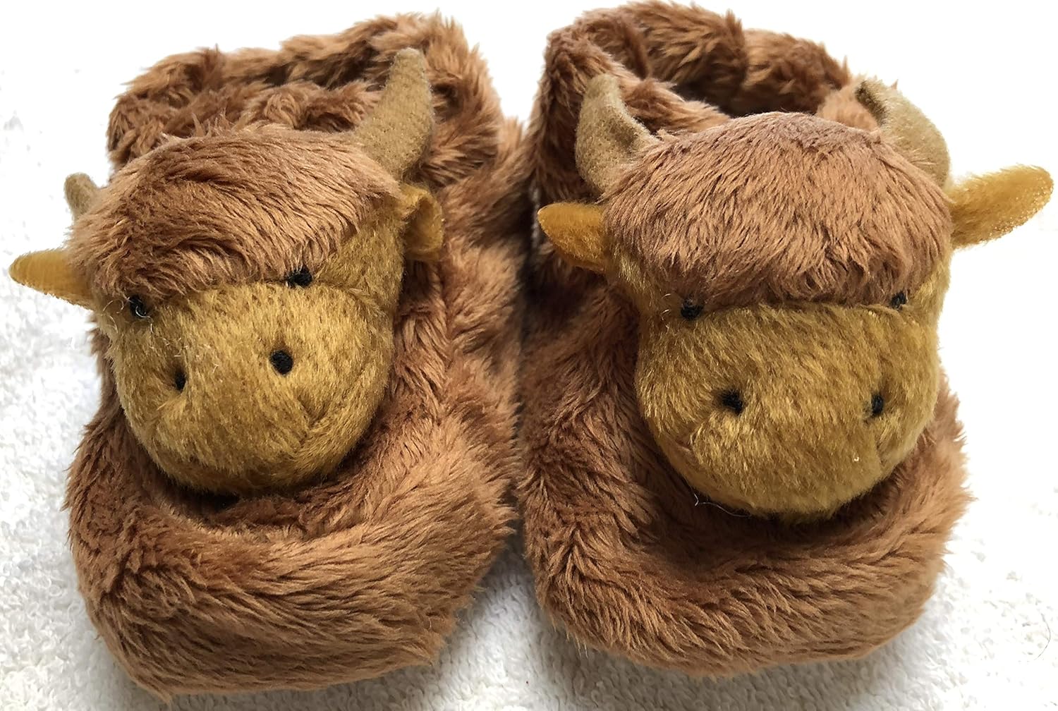 highland cow baby slippers