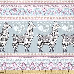 Ambesonne Llama Fabric by The Yard, Horizontal