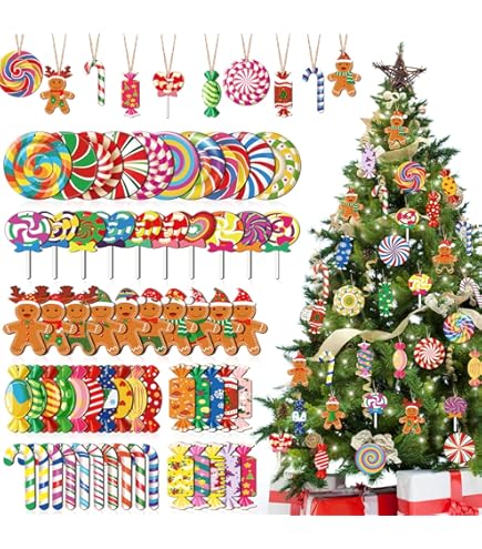 Amazon.com: 32PCS Colorful Candy Ornament Set for Mini Christmas