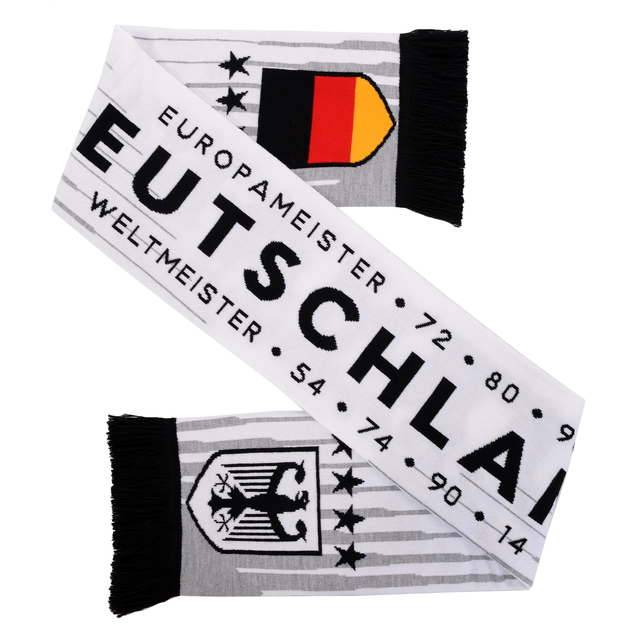 Euroscarves National Football High-Definition HD Knit Scarf (Germany White) — image 1