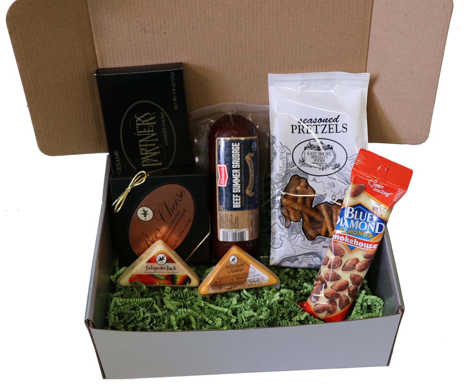 Meat and Cheese Gift Basket Box with Summer Sausage and