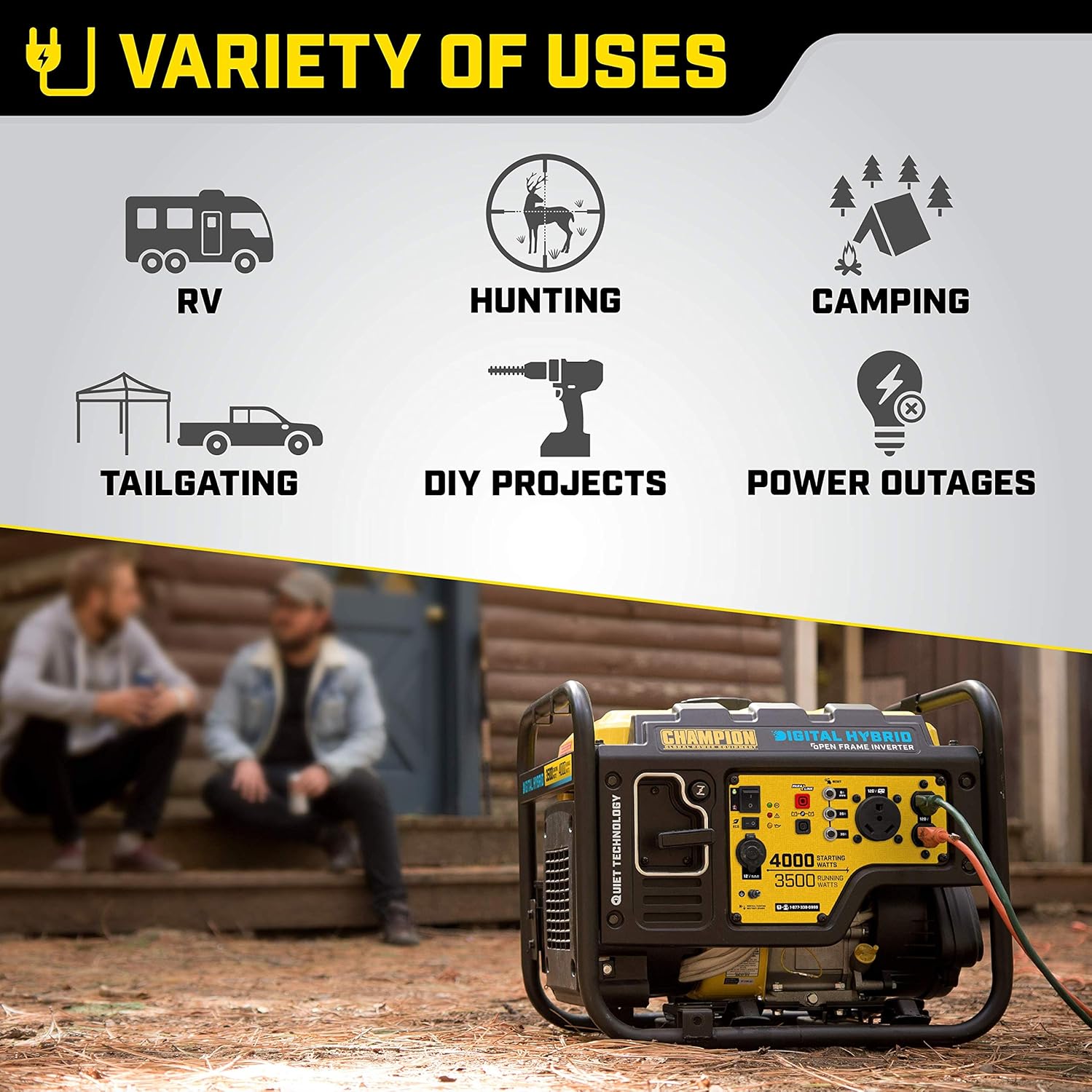 Champion 4000-Watt RV Ready DH Series Open Frame Inverter with Quiet Technology : Garden & Outdoor