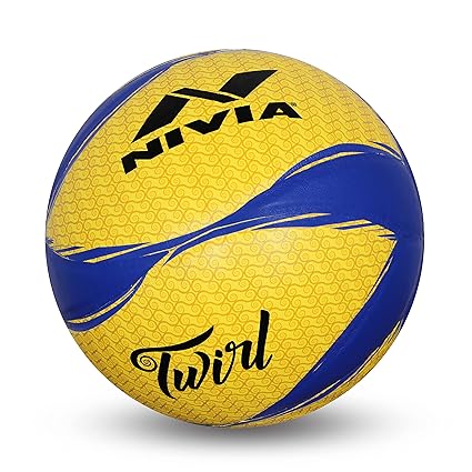 Nivia Twirl Volleyball, Size 4 (Yellow/Blue)