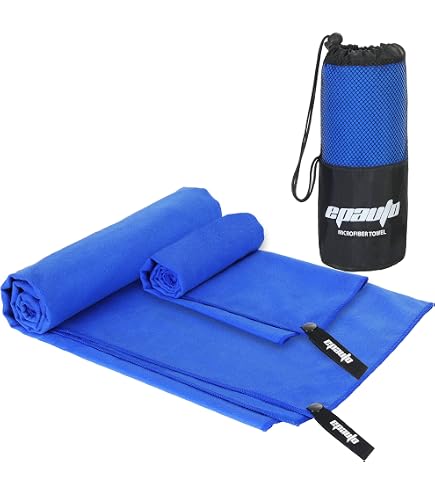 Rainleaf Serviette Microfibre Voyage Ultra Compacte - Séchage Rapide Super Absorbante 86,4 X 152,4 Cm Bleu Marine