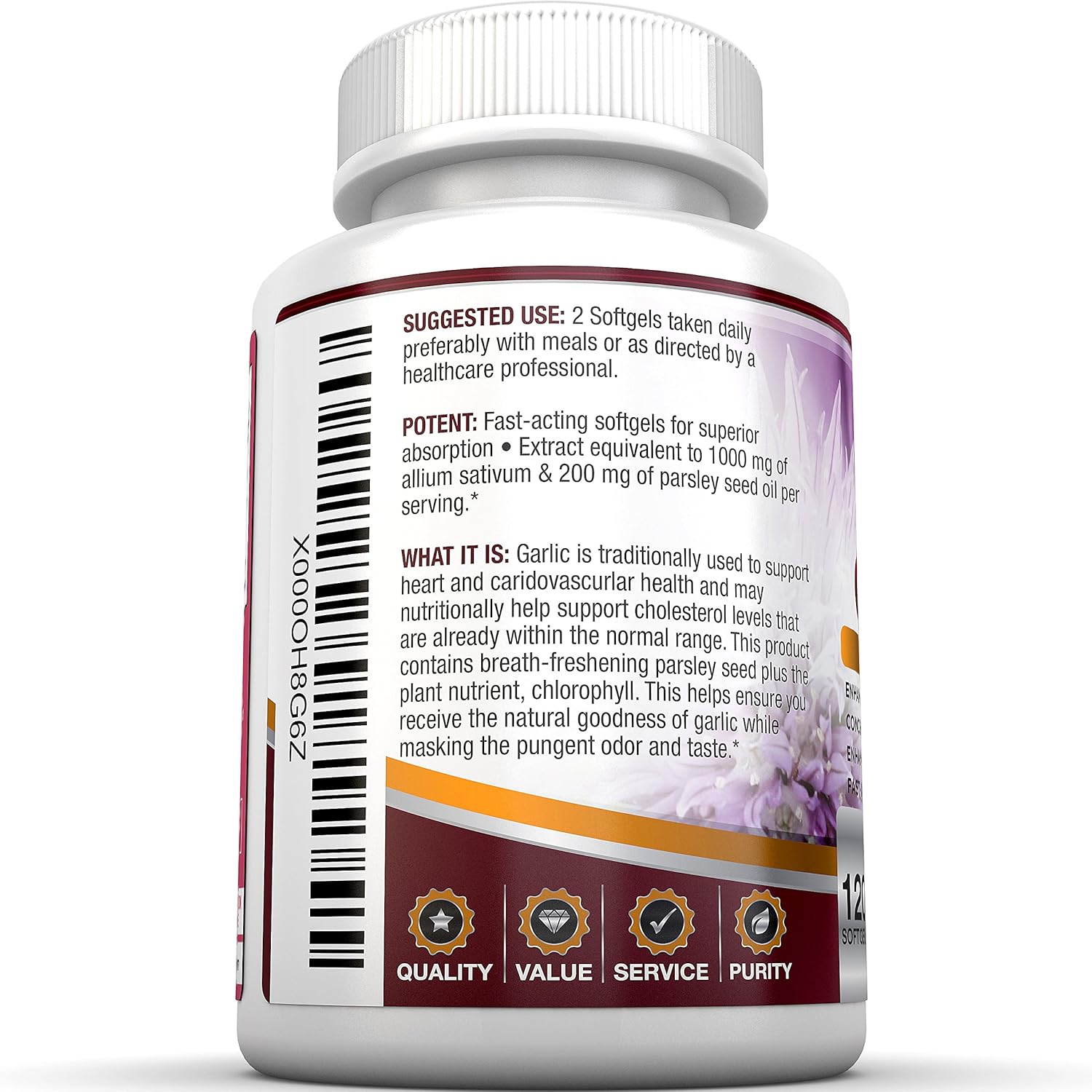 BRI Nutrition Odorless Garlic - 240 Softgels - 1000mg Pure and Potent Garlic Allium Sativum Supplement (Maximum Strength) - 120 Day Supply: Health & Personal Care