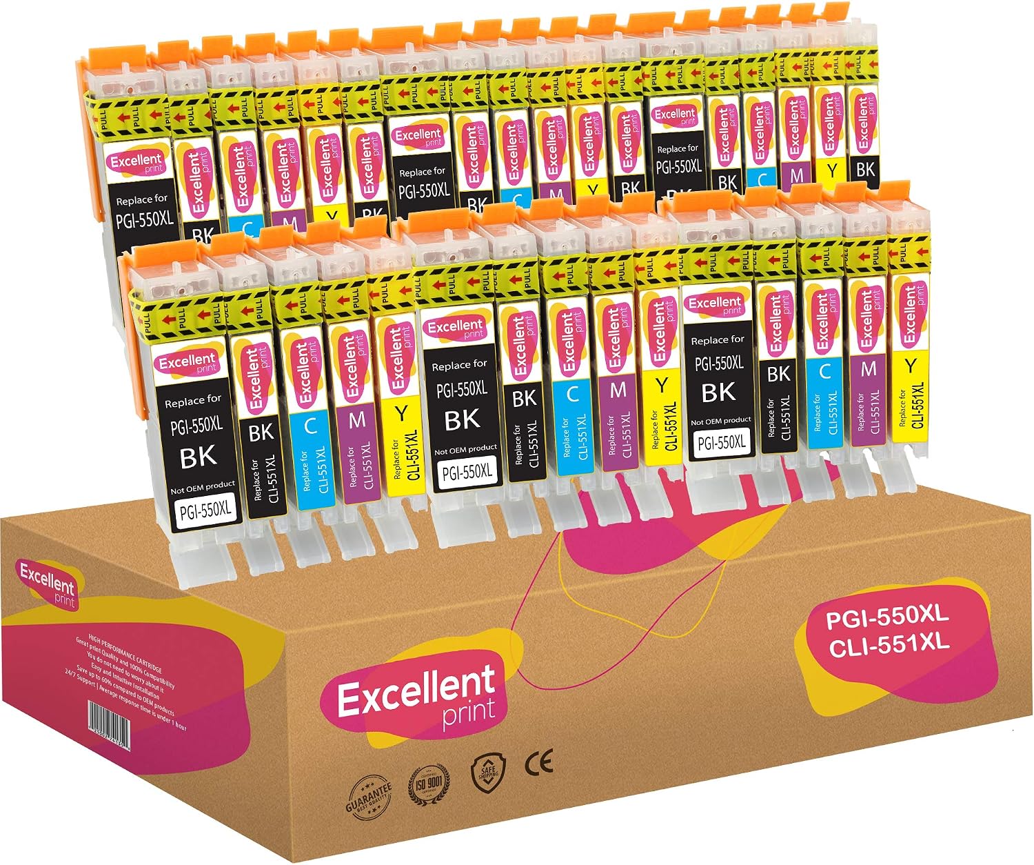 Excellent Print PGI-550XL CLI-551XL 550 551 Compatible Ink Cartridges for Canon Pixma iP7250 iP8750 iX6850 MX925