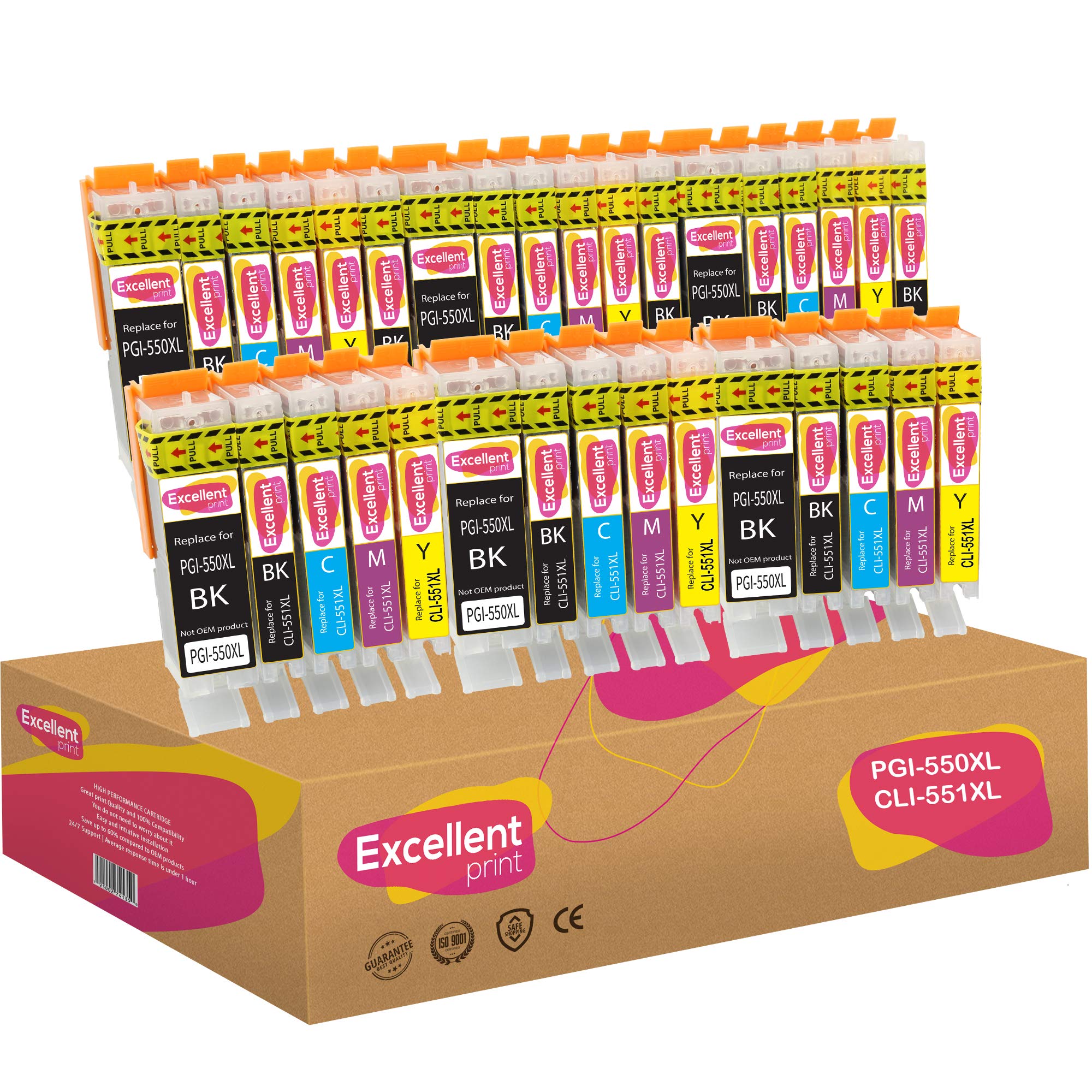 Excellent Print PGI-550XL CLI-551XL 550 551 Compatible Ink Cartridges for Canon Pixma iP7250 iP8750 iX6850 MX925