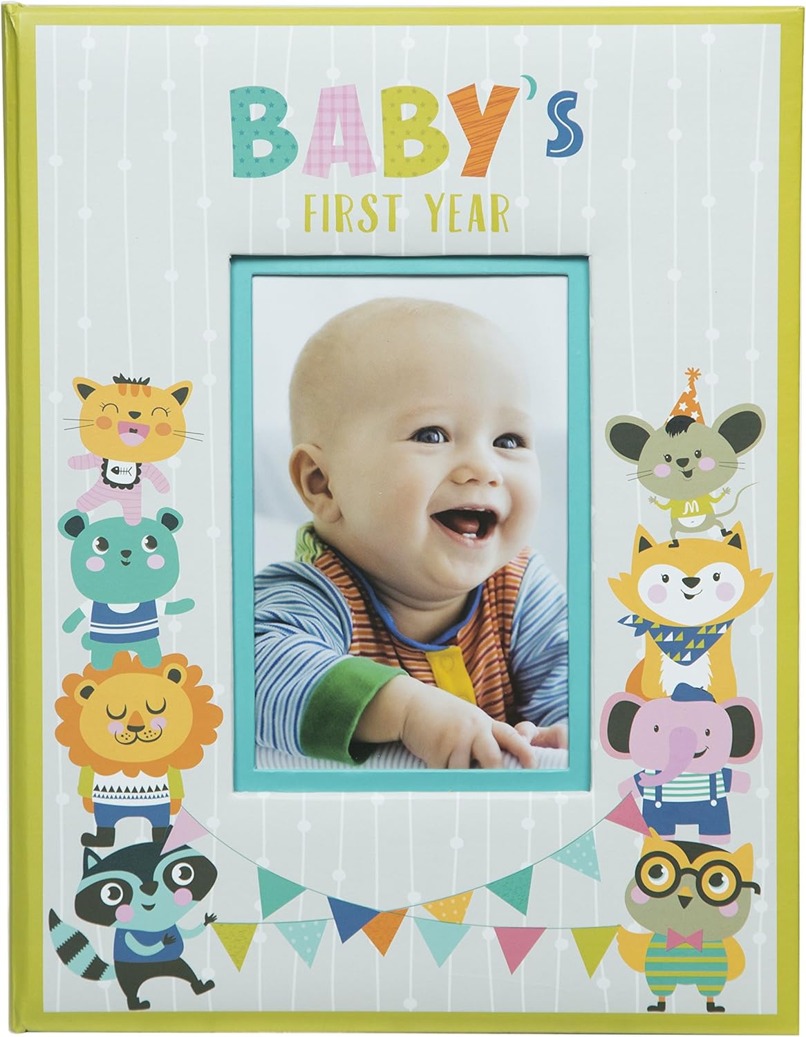 Pinnacle Frames & Accents Baby's First Year Hardcover Milestone Memory Book Journal Leather Photo Album: Home & Kitchen