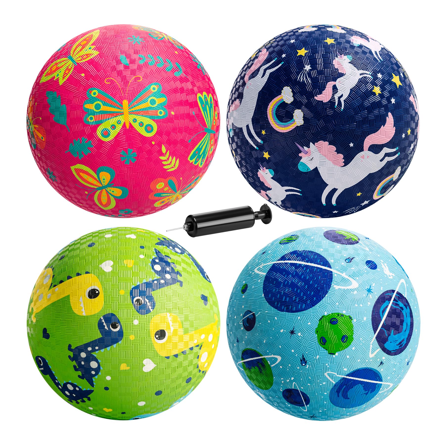 Vastoy 6 Inch Playground Ball Set of 4 for Kids Ages 1-6 - Dodgeball and Kick balls with Pump, Kids Rubber Ball for Outdoor Indoor Play, Children Kickball for School PE, Backyard, Kid Balls for Pool