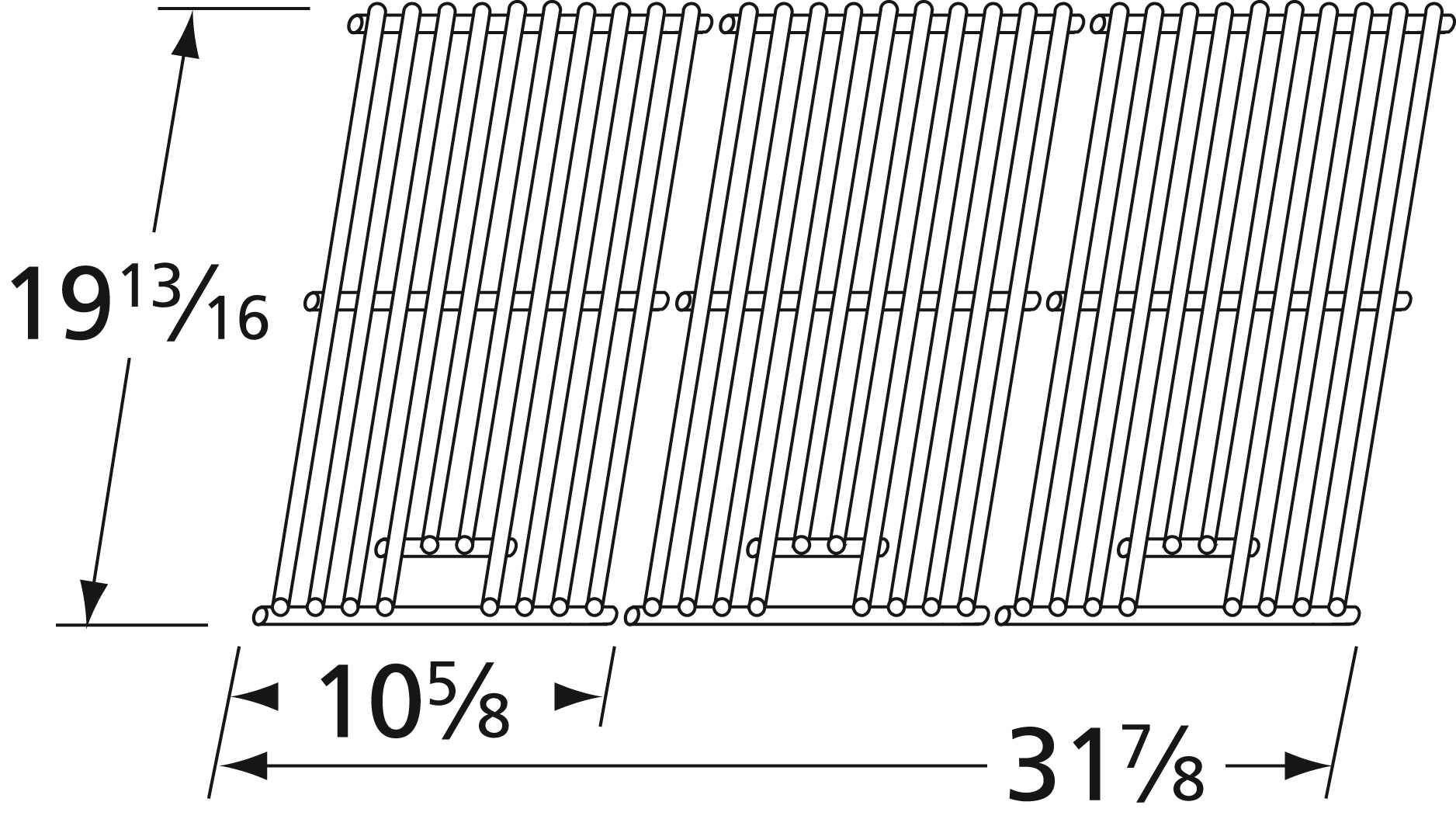 Music City Metals 5S333 Stainless Steel Cooking Grid Replacement for Gas Grill Model Tera Gear GSS3220A, Set of 3
