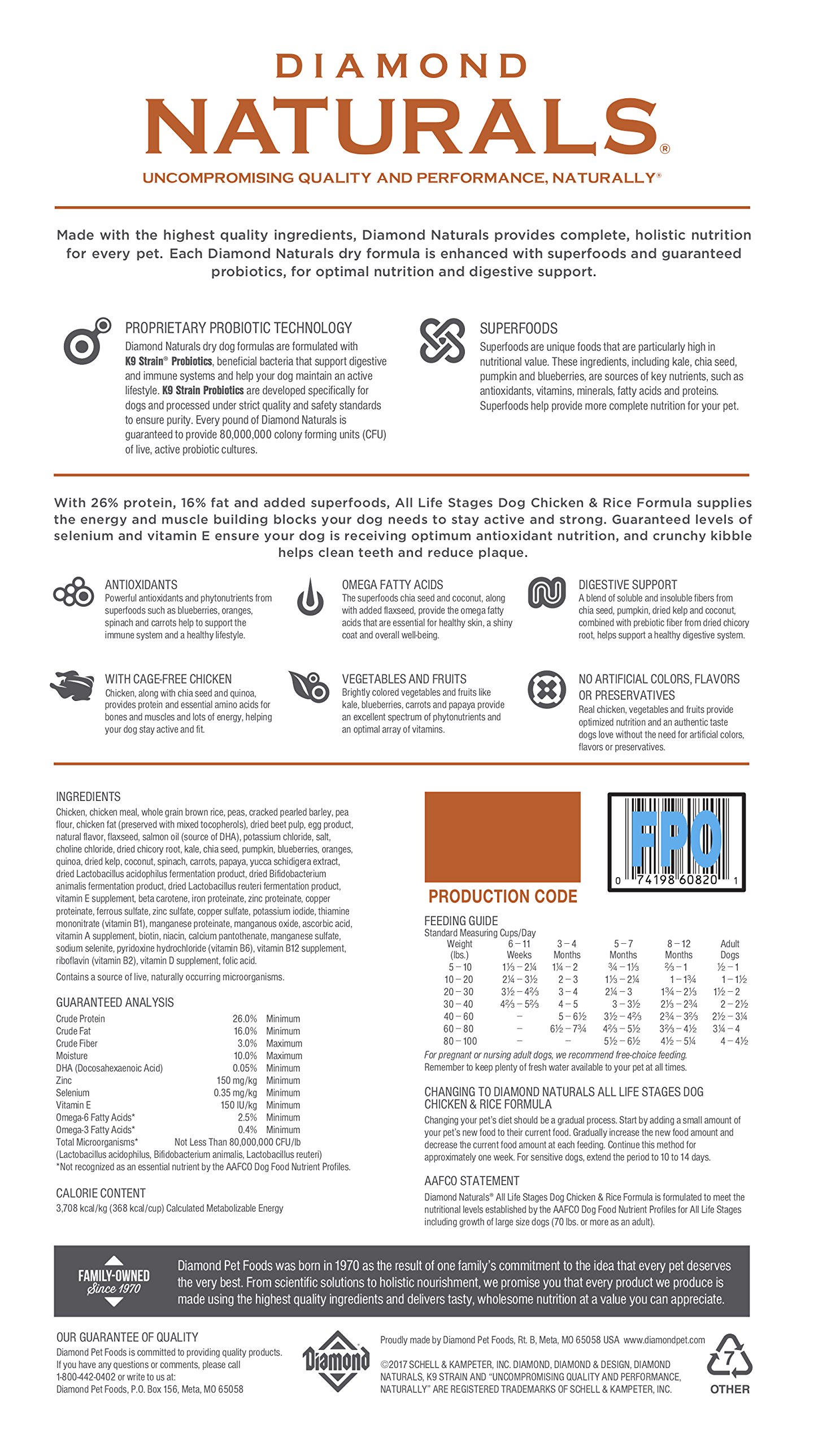 Diamond Naturals All Life Stages Real Meat Recipe Dry Dog Food with