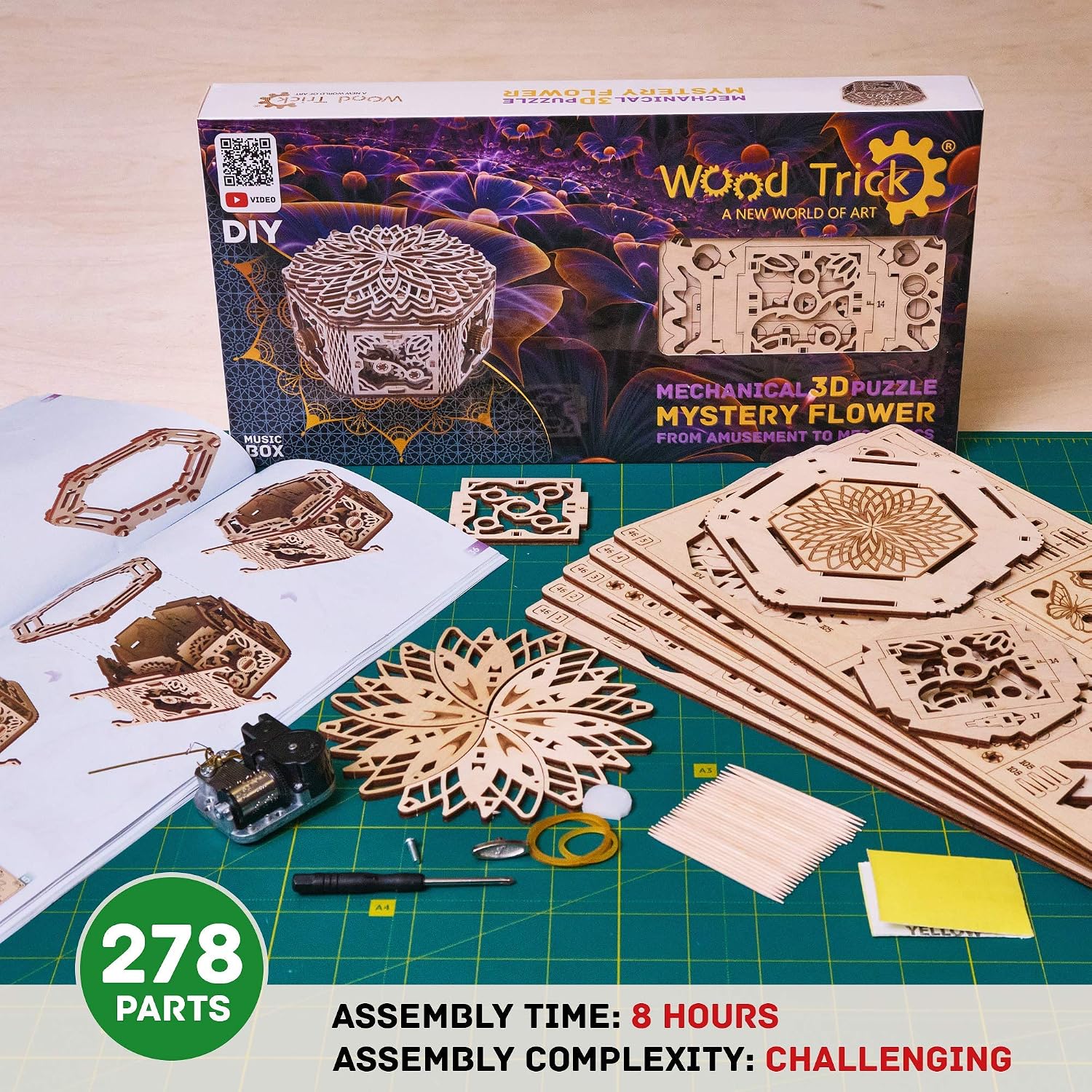 Wood Trick Für Elise Wooden Music Box Kit - Keepsake & Jewelry Box - 3D Wooden Puzzle for Adults and Kids to Build - DIY - Image 5