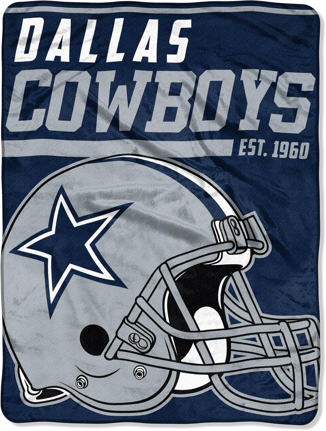 The Northwest Company 1 Pc, Dallas Cowboys Blanket 46x60 Raschel 40 Yard Dash Design Rolled