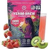 Yerba Mate Instant Tea Powder – Zero Sugar Drink with Nootropics, Prebiotics & Probiotics for Clean Energy & Focus – Coffee Alternative for Mental Clarity & Gut Health Support - Strawberry Kiwi, 30 Servings