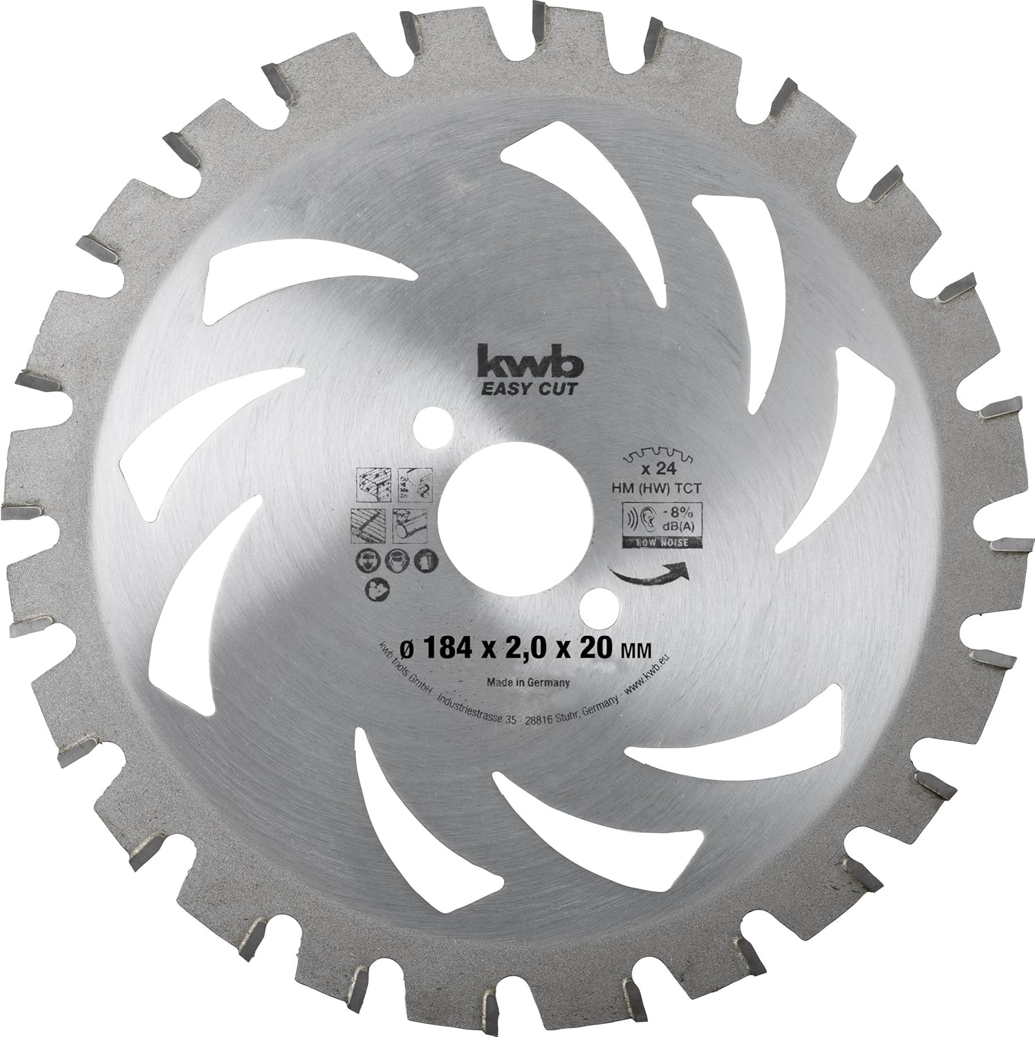 kwb 184 x 20 mm Circular Saw Blade, Made in Germany, Fast and Smooth, Ideal for Cordless Tools, Universal (for Battery Devices)