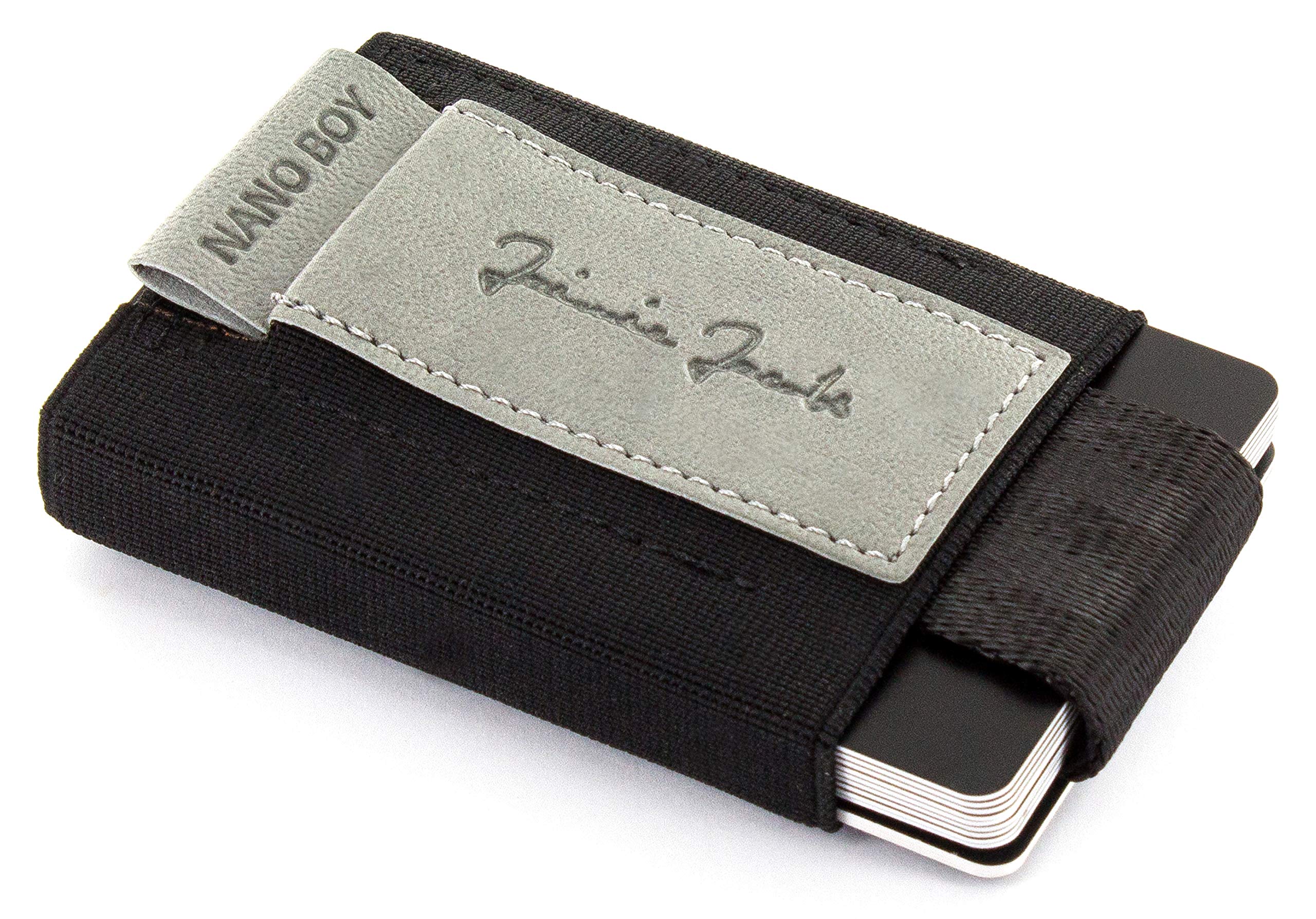 JAIMIE JACOBS Minimalist Slim Wallet and Mini Card Holder for Men and Women "Nano Boy" 100% Vegan (Vegan Gray)