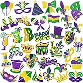 AUGSUN 36pcs Mardi Gras Iron On Patches Embroidered Sew Applique Repair Patch Mardi Gras Letters Mystery Mask DIY Crafts for Clothing Jacket Jeans Pants Dress Backpack Hat Decorations