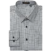 HISDERN Mens Casual Dress Shirts Plaid Button Down Shirt Long Sleeve Formal Business Gingham Shirt for Men