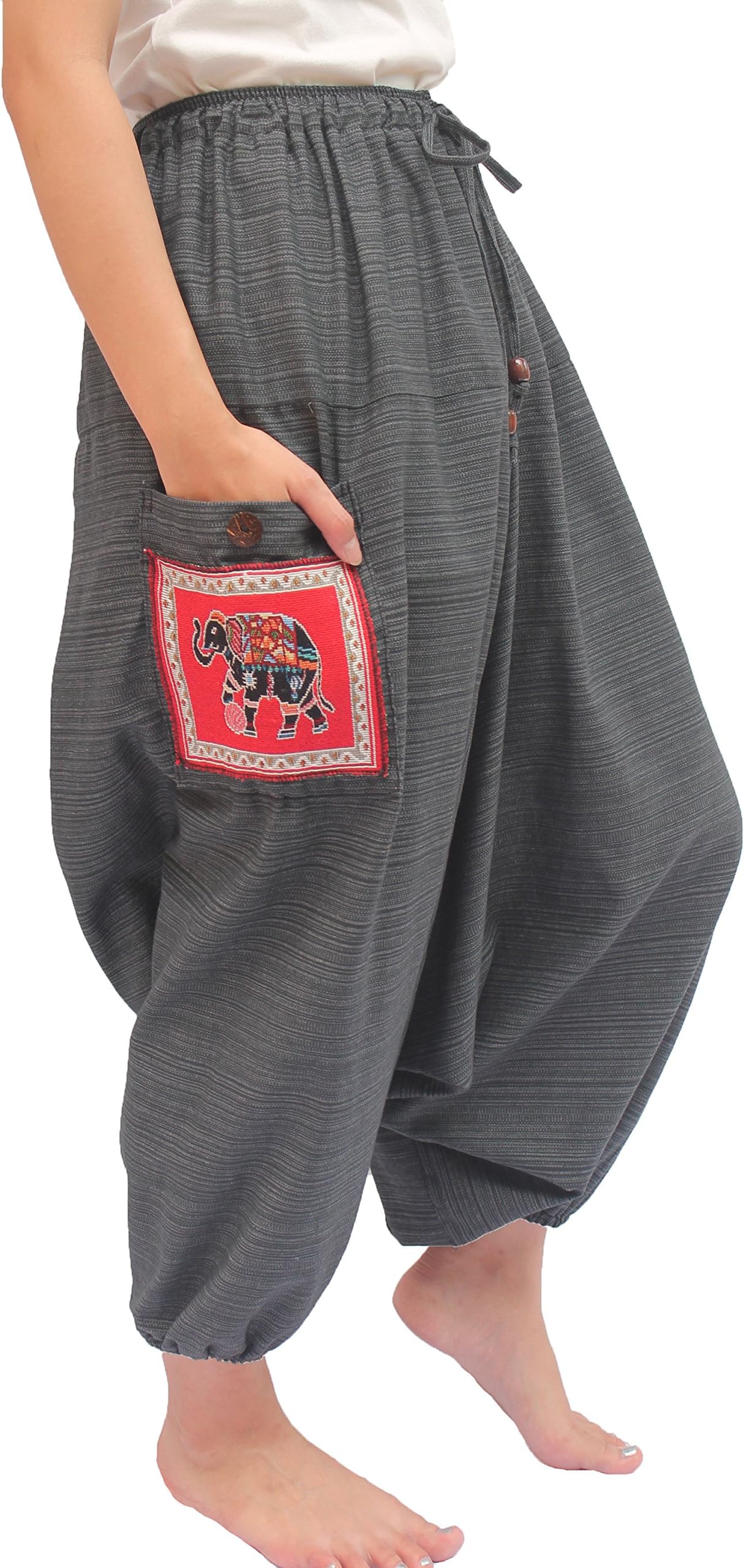 ChiangmaiThaiShop 100% Cotton Baggy Boho Aladin Yoga Harem Pants