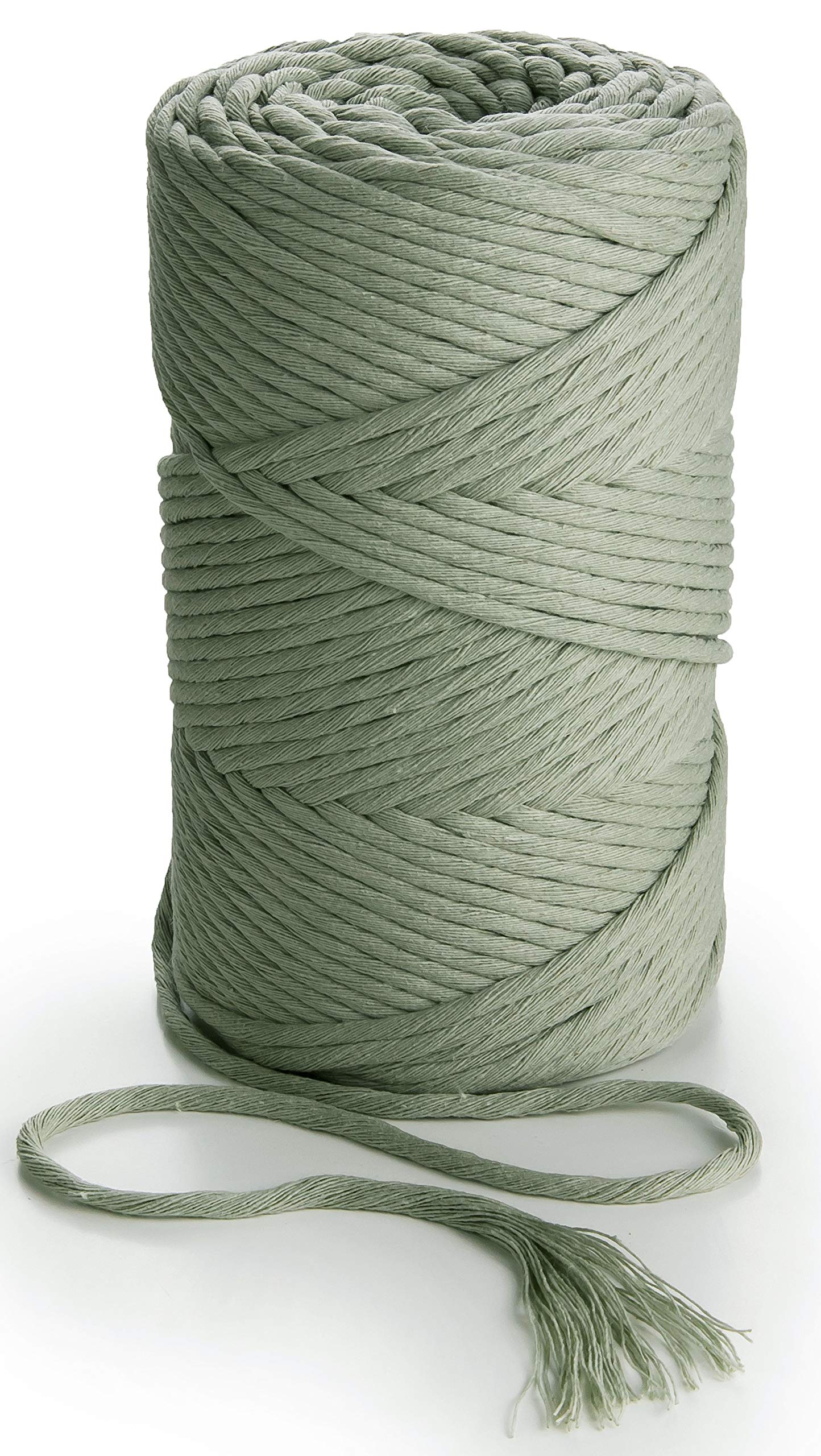 MB Cordas Sage Green Macrame Rope 3mm 459 feet Soft Twisted Cotton Cord Single Ply String for Handmade Crafts Plant Hangers Wall Decorations and DIY Projects