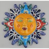 COLOR Y TRADICI&Oacute;N Mexican Talavera Ceramic Sun Face Wall Decor Hanging Pottery Folk Art # 14