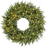 Best Choice Products Pre-Lit Cedar Cypress Christmas Wreath w/Twinkling LEDs, 48in Realistic Large Indoor/Outdoor Holiday Decor for Door, Plug-in