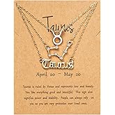 PANTIDE 3Pcs Constellation Zodiac Layer Necklaces for Women Girls, Retro 14K Gold Plated 12 Constellation Pendant Necklace Exquisite Letter Horoscope Old English Zodiac Sign Jewelry Birthday Gift