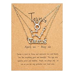 PANTIDE 3Pcs Taurus Zodiac Layer Necklaces for