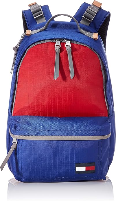 blue nylon backpack