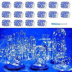 SunKite 16 Packs 20 LED Blue Fairy String Lights