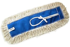 24" Industrial Strength Washable Cotton Dust Mop Refill, Thick Tufted Replacement Head For Home & Commercial Use, Fits 24" In