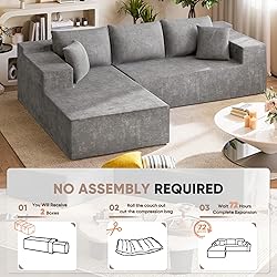 Homall 108" Modular Sectional Sofa, Boneless Couch
