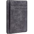 Travelambo Slim Wallet Front Pocket Minimalist Leather RFID Blocking Medium Size
