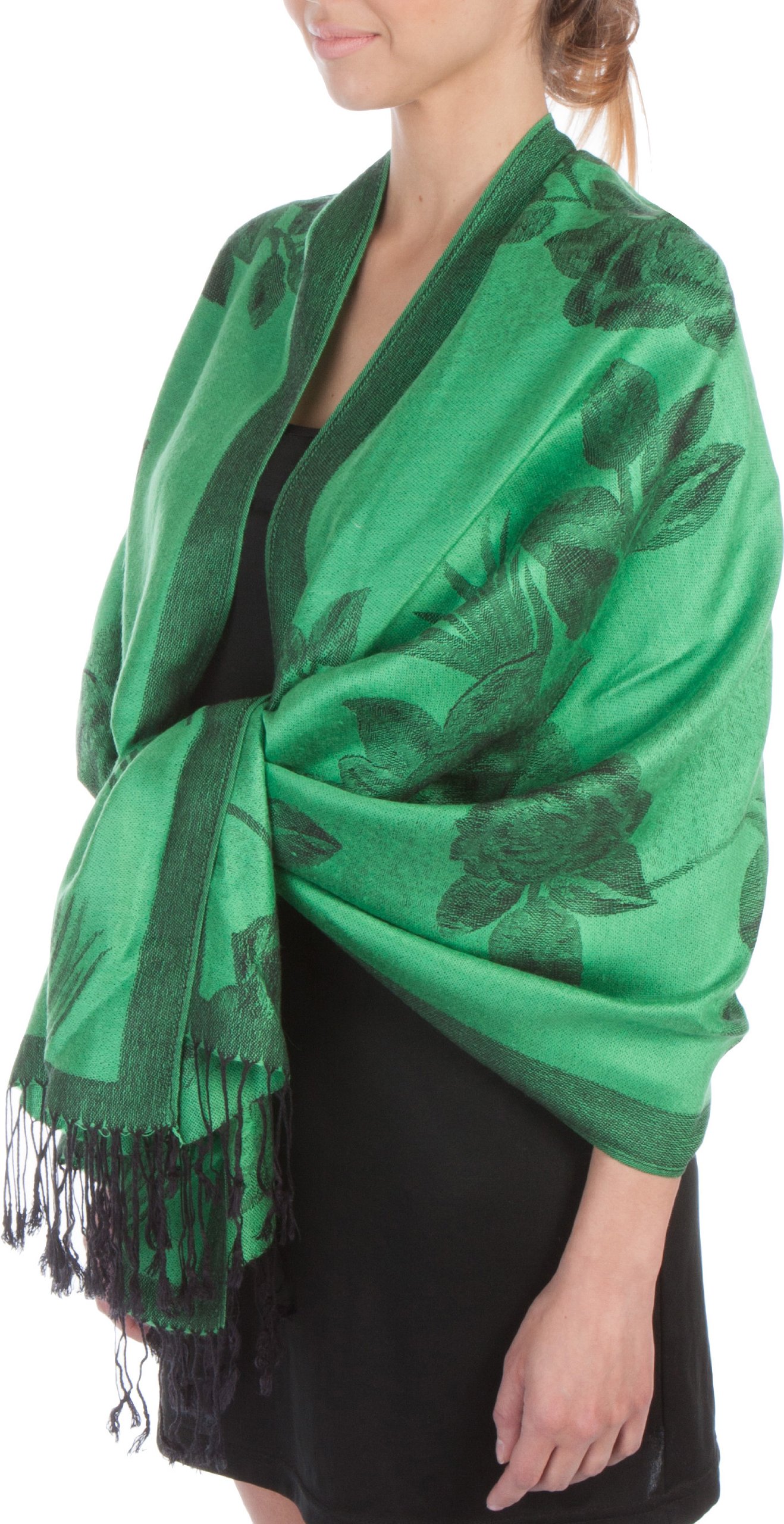 Sakkas Two Tone Rose Pashmina Scarf/Stole/Wrap Sakkas Two Tone Rose Pashmina Scarf/Stole/Wrap