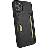 Smartish® iPhone 11 Pro Max Wallet Case - Wallet Slayer Vol. 2 [Slim Protective Kickstand] Credit Card Holder (Silk) - Black Tie Affair