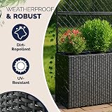 CASARIA Polyrattan Planter with Black Trellis 146x83x30.5 cm Set of 3 view 2