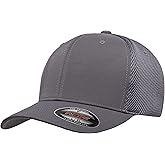 Flexfit Unisex Mesh Fitted 2-Tone Trucker Hat, Charcoal/Yellow, One Size