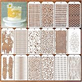 16 Pcs Abstract Texture Stencils, Reusable Stencils for Painting Crafts | Brick Shoe Pattern Templates, Layering Stencil for Drawing Canvas, Furniture, Paper, Card Making